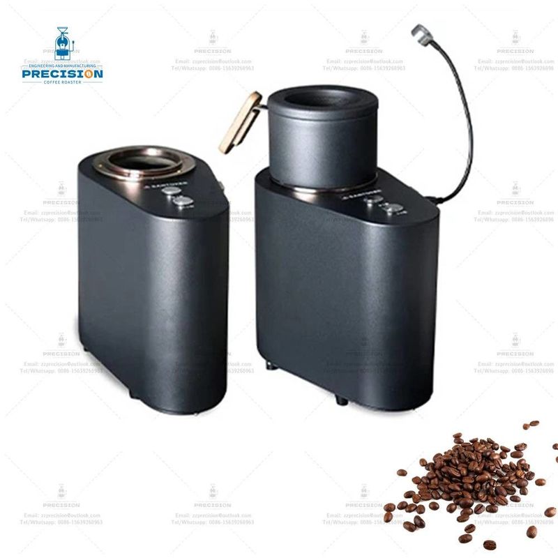 Máy nướng cà phê thông minh hơn với hộp khí và ly làm mát 220V 2000W Máy nướng cà phê tại nhà hạt đen trắng